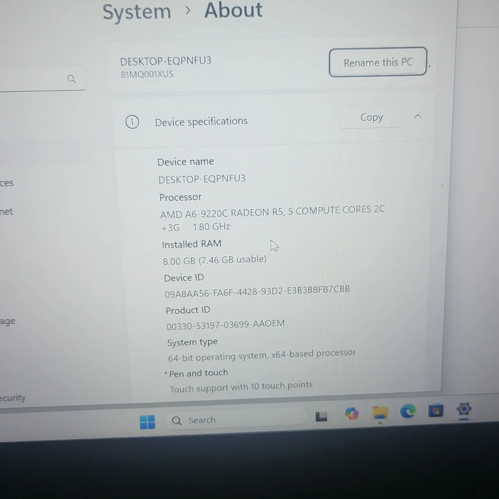 Lenovo 14w Touch Screen